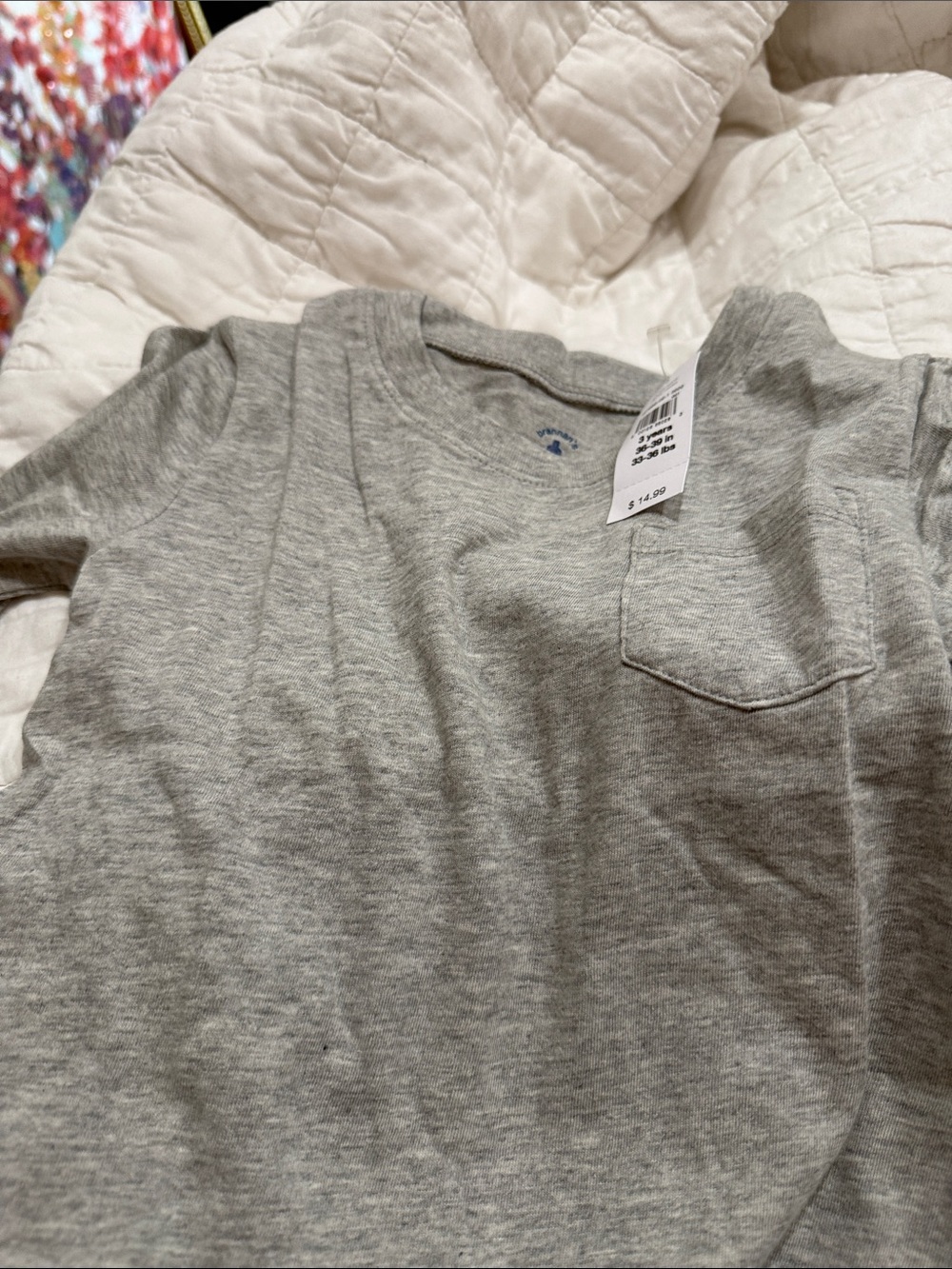 GAP Kids Heather Gray Short Sleeve Pocket Tee